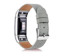 WUURAA Real Leather Strap For Fitbit Charge 5 4 3 2 Band Bracelet Watchband For Fitbit Charge 2/Charge 3/Charge 4/Charge 3 SE Strap (Color : Gray, Size : For Charge 3 SE)