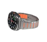 WUURAA Stainless Steel Band For Samsung Watch 8 40 44mm 8Classic 46mm Metal Business Strap For Galaxy Ultra 47mm Replace Bracelet Correa(Titanium Orange,For Galaxy Ultra (2024))
