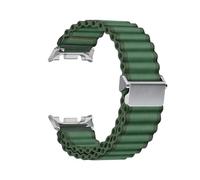 WUURAA Stainless Steel Connector Nylon Strap For Samsung Galaxy Watch 8 40mm 44mm 8classic 46mm Band Sport Wristband Bracelet(Green-S,For Galaxy 8 40mm)
