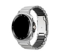 WUURAA Titanium+Rubber Strap For Samsung Galaxy Watch Ultra 2025 47mm Silicone Metal Band For Watch8/8Classic 46 44 40mm Bracelet(Titanium Black,For Galaxy 8 40mm)