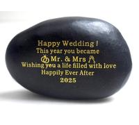 WuuTiao Wedding Gifts for Bride and Groom, Happy Wedding Rock Congratulations Gift, Wedding Rock for Mr and Mrs Congratulations on your Wedding Day