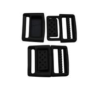 Wuuycoky 0.8" Inner Width Black Plastic Center Release Buckle One Side Adjustable for Backpack Straps Webbing Pack of 15