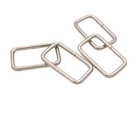Wuuycoky 1.5" Inner Length Silvery Rectangle Rings Loop Ring No Welded for Strap Webbing Belts Buckle Pack of 10