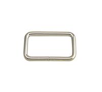 Wuuycoky 1.5" Inner Length Silvery Rectangle Rings Loop Ring No Welded for Strap Webbing Belts Buckle Pack of 10