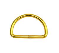 Wuuycoky 2" Inner Diameter Light Gold D Rings Buckles D-ring Non-welded For Webbing Strapping Pack of 6