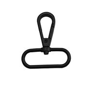 Wuuycoky Black 1" Inner Diameter Oval Ring Medium Flat Buckle Lobster Clasps Swivel Snap Hooks Pack of 10