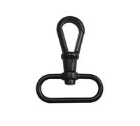 Wuuycoky Black 2" Inner Diameter Oval Ring Round Head Hook Lobster Clasps Swivel Snap Buckle Pack of 4