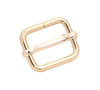 Wuuycoky Light Golden 1" Inner Length Flat Metal Sliding Bar Tri-Glides Wire-Formed Roller Pin Buckles Slider Pack of 15