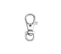Wuuycoky Silvery 0.5" Inner Diameter D Ring Fisheye Buckle Lobster Clasps Swivel Snap Hooks Pack of 15