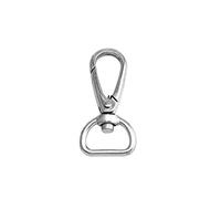 Wuuycoky Silvery 0.6" Inner Diameter D Ring Lobster Clasps Swivel Snap Buckle Hooks Pack of 10