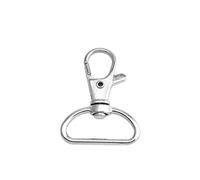 Wuuycoky Silvery 1" Inner Diameter D Ring Fillet Fisheye Buckle Lobster Clasps Swivel Snap Hooks Pack of 15