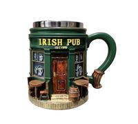 Wuvfojca Funny Mugs - 300ml Novelty Resin 3D Retro Office Decoration - Decorative Irish Pub Tea Cups, For Men and Women, St. Patrick's Day, Birthday, Christmas, Milk, Beer, Home Drink