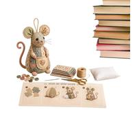 Wuvfojca Mouse Sewing Kit, Felt Mouse DIY Kit, Felt Patchworks Mouses DIY Sewing Kits Complete Handcraft Set with Pattern Cute 3D Animal Sew Project, Relaxing Creative Gift for Beginners