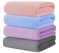 Wuwahold 4 Pack Bath Towel Set, Lightweight Waffle Bath Towel Set, Microfiber Super Soft Highly Absorbent, Sturdy Quick Drying Towels for Bathroom, Gym, SPA, Yoga (4 Pack)