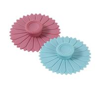 WUWAN 2Pcs Silicone Cup Covers 4.1 Inch Reusable Silicone Mug and Cup Lids Suction Seal Lid Caps to Keep Drink Warm or Cold for Steeping Coffee Tea And Drink Cover (blue&pink)
