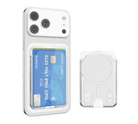 Wuwedo Clear Magnetic Wallet Compatible with MagSafe for iPhone, Holds 2 Cards, Compatible with iPhone 17/16/15/14/13/12, MagSafe-Case, Anti-yellowing Hard Card Holder