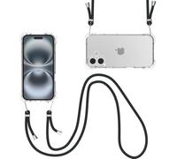 Wuwedo for iPhone 16 Plus Crystal Clear Case with Detachable Adjustable Crossbody Strap, Slim Fit Shockproof Protective Phone Case with Anti-Lost Shoulder Neck Lanyard 6.7" 2024