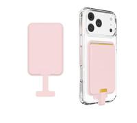 Wuwedo for MagSafe Wallet with Anti-drop Tail, 3 Card Holder, Slim Magnetic Phone Wallet for iPhone MagSafe Cases, Vegan Leather, Pink