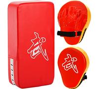 WUWEOT 2-in-1 Punching Mitts Kick Pack Set, Boxing Gloves Taekwondo Kick Pads, Curved Focus Punching Mitts, Adjustable Soft Shield Durable Training Pads Set