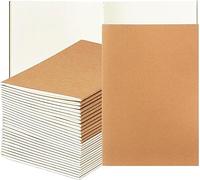 WUWEOT 30 Pack A5 Kraft Notebooks, 60 Pages 21 x 14 cm Bulk Blank Journals for Student, Travel Journal Unlined Sketchbooks Memo Diary Planner for Office Classroom Supplies