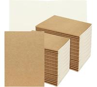 WUWEOT 30 Pack Mini Pocket Notebooks, 14 x 10 cm Tiny Blank Journal Brown Cover Mini Notebooks Memo Notepads Bulk for Traveler, Student, School Office Supplies, 30 Sheets/60 Pages