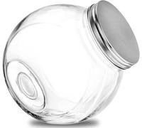 WUWEOT 4 L Penny Candy Glass Jar with Lid, Large Clear Canister Container Jar, Snacks Cookie Jar for Kitchen Counter, BPA-Free Wide Mouth Glass Jar for Storing and Canning Uses, Clear