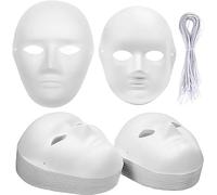 WUWEOT 40 Pack DIY Full Face Masks, 2 Sizes Paintable White Plain Masks, Paper Mache Masks for Cosplay, Halloween, Mardi Gras, Masquerade, Dance Party, Theater, Costume, Adults and Children, Unisex