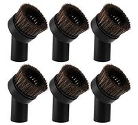 WUWEOT 6 Pack 1.25" (32mm) Vacuum Cleaner Brush Round Dust Brush, 25mm Horse Hair Vacuum Cleaner Attachment Replacement, Black Brush for Most Brand Accepting