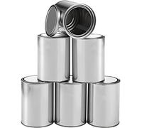 WUWEOT 6 Pack 1 Litre Metal Paint Cans with Lids, Empty Unlined Paint Buckets, Multipurpose Storage Paint Pails Containers for Arts and Crafts, DIY Projects, Painting, Garage Organization