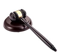 WUWEOT Gavel and Block Set, Handcrafted Vintage Old View Finish Wood Gavel and Round Hammer Sound Block Perfect for Judge, Lawyer, Meeting, Auction Sale, and Gifts