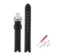 WUWMTUTCK 12mm 14mm Strap Fit For Guc Leather Watch Band YA141401 YA141505 Series Female Watchband Notch Bracelet Black Brown(Black sk bk,12mm)