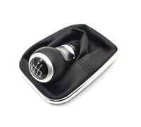 WUWMTUTCK 12mm Fit for Volkswagen Fit for VW Golf 4 IV MK4 GTI R32 Bora Jetta 5 Speed Black Frame Gear Shift Knob Lever Gaiter Boot 1999-2004(Silver 5 Speed)