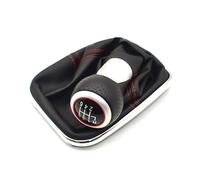 WUWMTUTCK 12mm Fit for Volkswagen Fit for VW Golf 4 IV MK4 GTI R32 Bora Jetta 5 Speed Black Frame Gear Shift Knob Lever Gaiter Boot 1999-2004(Red 6 Speed)