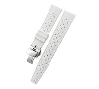 WUWMTUTCK 19mm 20mm 21mm 22mm Rubber Silicone Watch Strap Fit For IWC Pilot For Omega For Tissot For Tudor For Longines For Hamilton Diving Watchband(White 1,20mm)