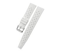 WUWMTUTCK 19mm 20mm 21mm 22mm Rubber Silicone Watch Strap Fit For IWC Pilot For Omega For Tissot For Tudor For Longines For Hamilton Diving Watchband(Bianco,20mm)