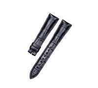 WUWMTUTCK 20mm Watch Strap Leather Suitable Fit For Jaeger-LeCoultre MASTER Concise Band Black Brown(Nero)