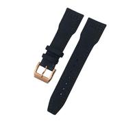 WUWMTUTCK 21mm 22mm Nylon Canvas Watchband Fit For IWC Universal Pilot Mark 18 Spitfire Fighter Portugal Series Black Green Watch Strap(Black Rose Gold,21mm)