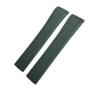 WUWMTUTCK 21mm Curved End Silicone Rubber Watchband Fit For Patek PP For Philippe For AQUANAUT 5167A Black Blue Orange Soft Watch Strap Bracelets(Green,21MM_GOLD BUCKLE)