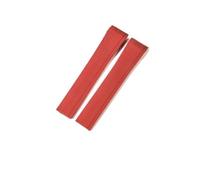 WUWMTUTCK Arc Mouth Silicone Watch Strap Fit For Patek Philippe Aquanaut5167A/5164 Grenade Folding 21mm Watchbands(Red-No buckle)