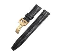 WUWMTUTCK Curved End Woven Watchband 20mm 21mm 22mm Fit For IWC Portugieser Pilot's For Hamilton For Longinesb Leather Watch Strap(Black Rose Buckle,21mm)