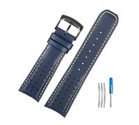 WUWMTUTCK Fit For Citizen Air Eagle Blue Angel AT8020/JY8078 1st 2nd And 3rd Generation Fashionable And Exquisite Leather Watch Strap(Blue yellow-Black-K9,23mm)