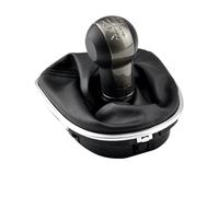 WUWMTUTCK Gear Shift Knob Lever Shifter 5 6 Speed ABS with Leather Gaiter Complete Sets Fit for Seat Altea 2004-12 Leon II 2005-12 Toledo III(5 Speed)