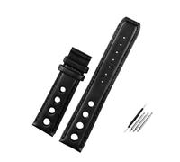WUWMTUTCK Leather Bracelet Fit For Tissot 1853 Sports Watchband Racing PRS516 T91 Top Layer 20mm Strap Accessories(Black no buckle)