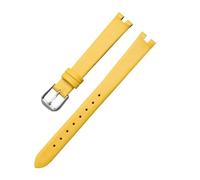 WUWMTUTCK Leather Watch Strap Fit For Tissot 1853 Notch For Flamenco Series T003 Belt Women's T009a Watchband 8mm 10 mm12mm(Yellow-silver,10mm)