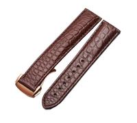 WUWMTUTCK Leather Watch Strap Men's And Women's Style Fit For Omega For Seahorse Deville Band 18mm 19mm 20mm(Brown-rosegold,18mm)