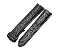 WUWMTUTCK Leather Watch Strap Men's And Women's Style Fit For Omega For Seahorse Deville Band 18mm 19mm 20mm(Black-black,19mm)