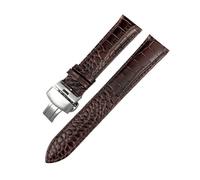 WUWMTUTCK Leather Watchband 19mm 20mm 21mm 22mm Fit For Omega For Tissot For Longines For Tudor For CITIZEN Pattern Black Brown Watch Strap(Brown Style 2,21MM_BLACK BUCKLE)