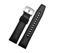 WUWMTUTCK Leather With Silicone Bottom Watchband Fit For SRPD76K1 SRPE80K1 SRPE79K1 Wristband Sports Strap 22mm Black Brown