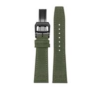 WUWMTUTCK Nylon Canvas Watchband Fit For IWC For PILOT For Portugal Fabric Watch Strap 20mm 21mm 22mm Bracelet Black Armygreen Blue Wrist Belt(Green black fold,20mm)