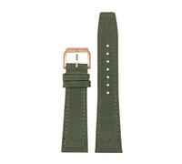 WUWMTUTCK Nylon Canvas Watchband Fit For IWC For PILOT For Portugal Fabric Watch Strap 20mm 21mm 22mm Bracelet Black Armygreen Blue Wrist Belt(Green RG pin,21mm)